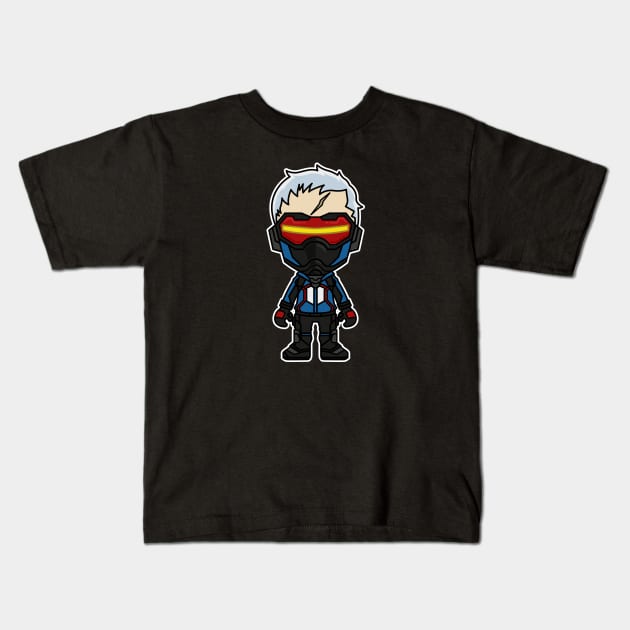 Soldier 76 Chibi Kids T-Shirt by Chibi Pops